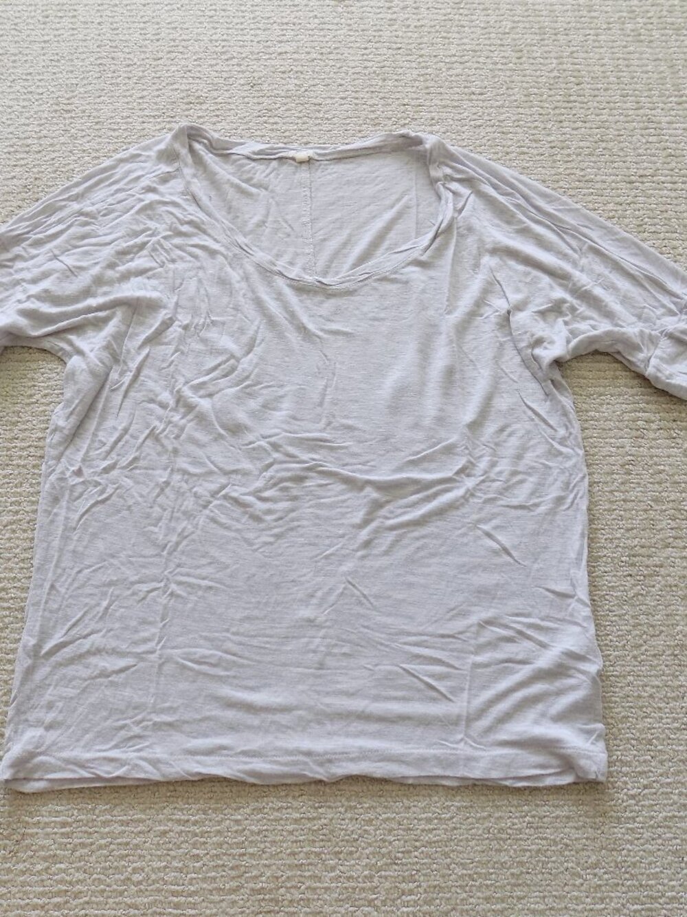 WOMENS J. CREW JCREW SZ SMALL SCOOP NECK SHORT SLEEVE SHIRT TOP OATMEAL